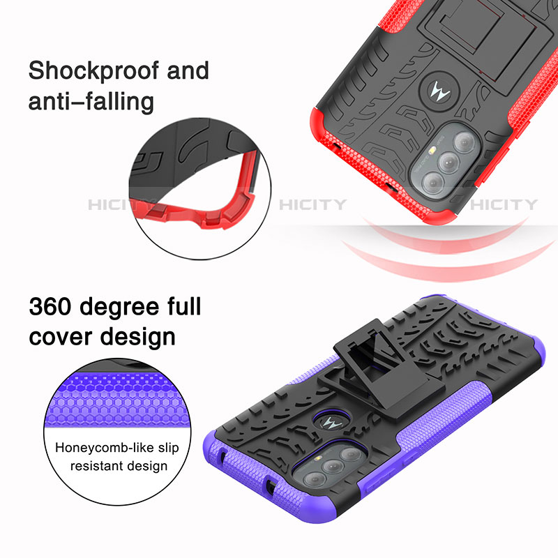 Coque Contour Silicone et Plastique Housse Etui Mat avec Support A01 pour Motorola Moto G Play (2023) Plus