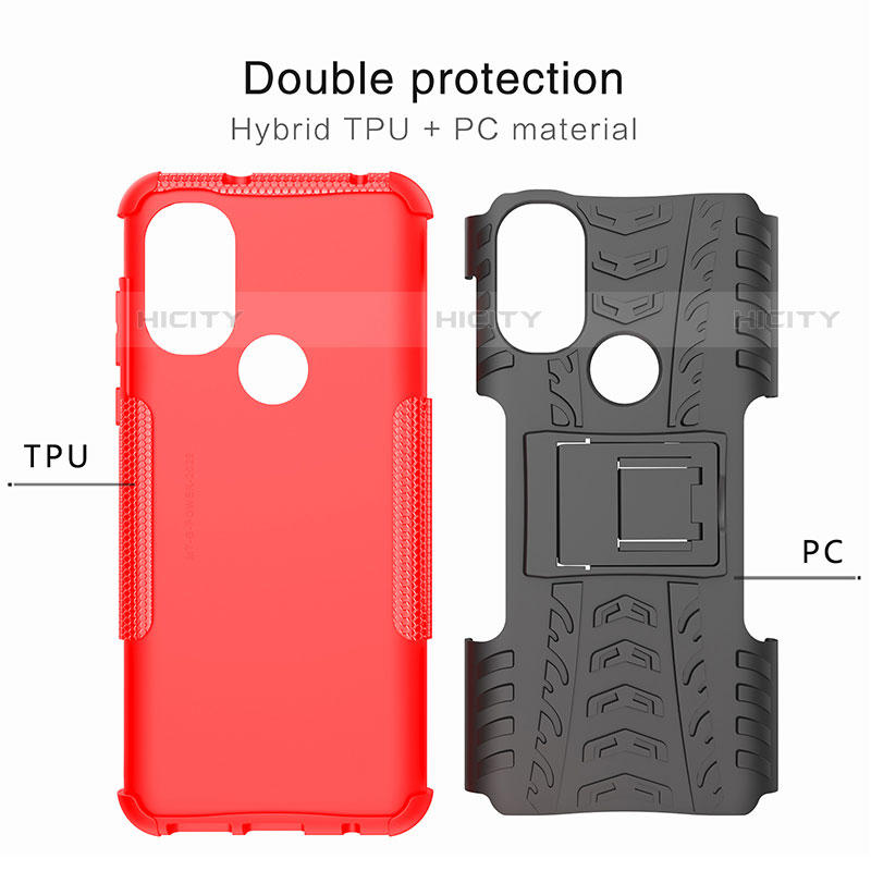 Coque Contour Silicone et Plastique Housse Etui Mat avec Support A01 pour Motorola Moto G Play (2023) Plus