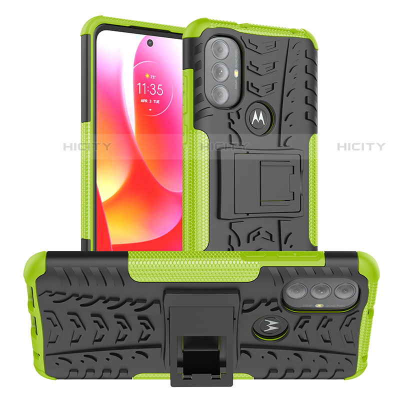 Coque Contour Silicone et Plastique Housse Etui Mat avec Support A01 pour Motorola Moto G Play Gen 2 Plus