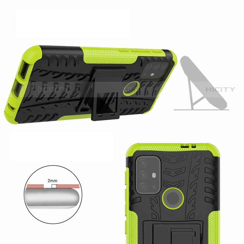 Coque Contour Silicone et Plastique Housse Etui Mat avec Support A01 pour Motorola Moto G10 Plus