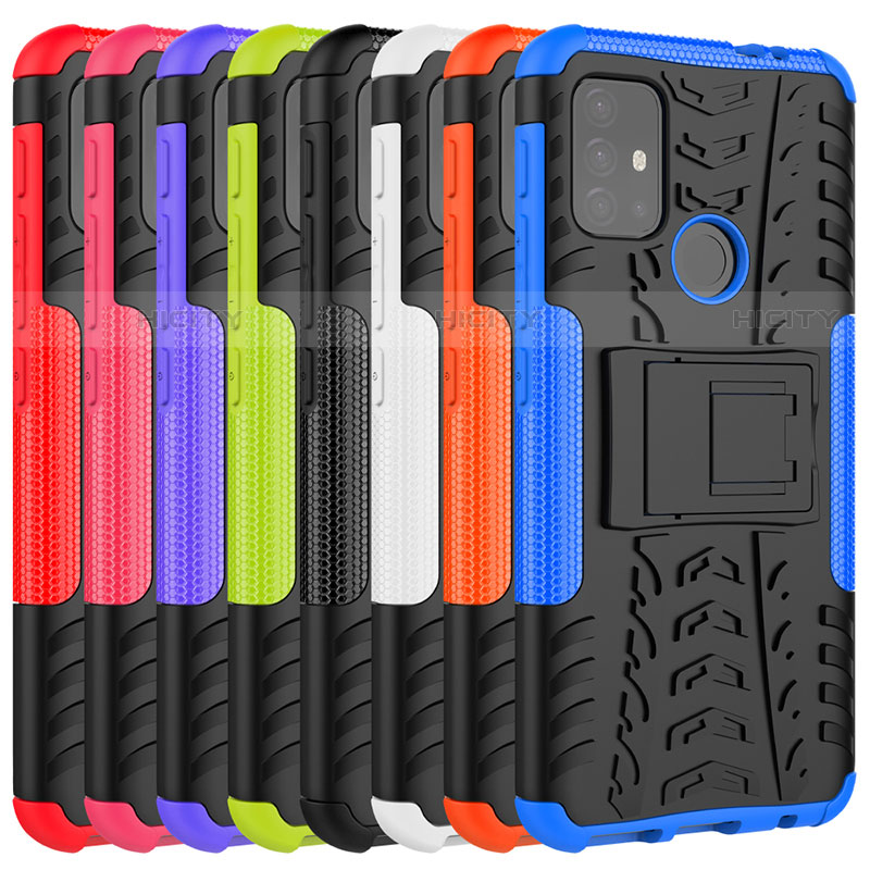 Coque Contour Silicone et Plastique Housse Etui Mat avec Support A01 pour Motorola Moto G20 Plus