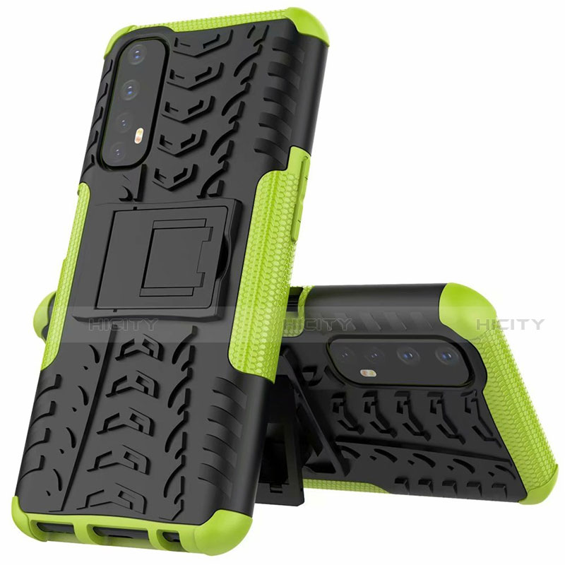 Coque Contour Silicone et Plastique Housse Etui Mat avec Support A01 pour Realme Narzo 20 Pro Vert Plus