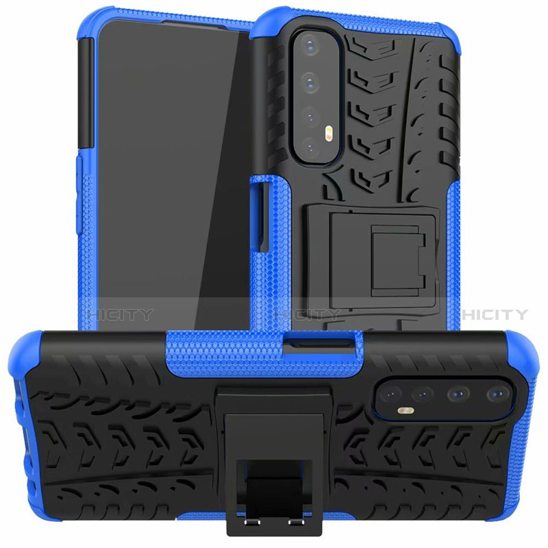 Coque Contour Silicone et Plastique Housse Etui Mat avec Support A01 pour Realme Narzo 30 4G Plus