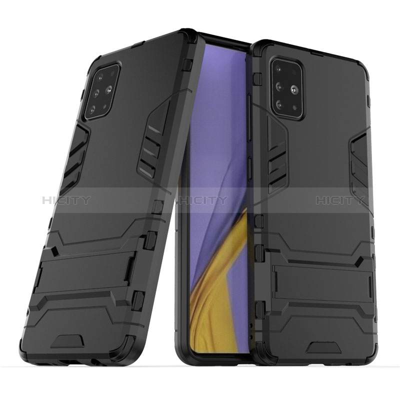 Coque Contour Silicone et Plastique Housse Etui Mat avec Support A01 pour Samsung Galaxy M40S Plus