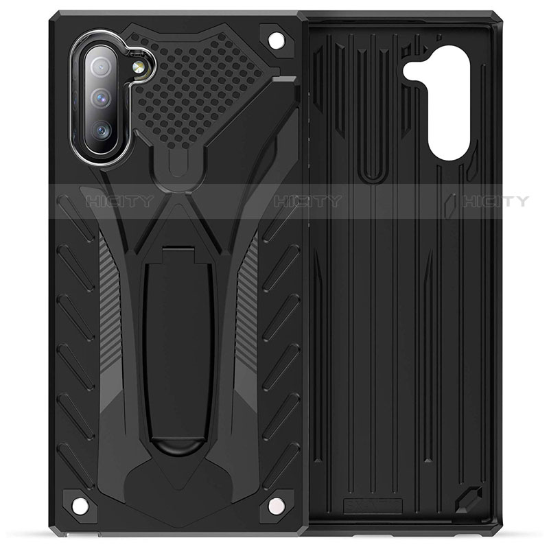 Coque Contour Silicone et Plastique Housse Etui Mat avec Support A01 pour Samsung Galaxy Note 10 5G Plus