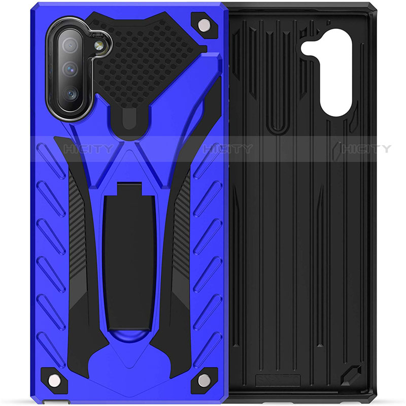 Coque Contour Silicone et Plastique Housse Etui Mat avec Support A01 pour Samsung Galaxy Note 10 5G Plus