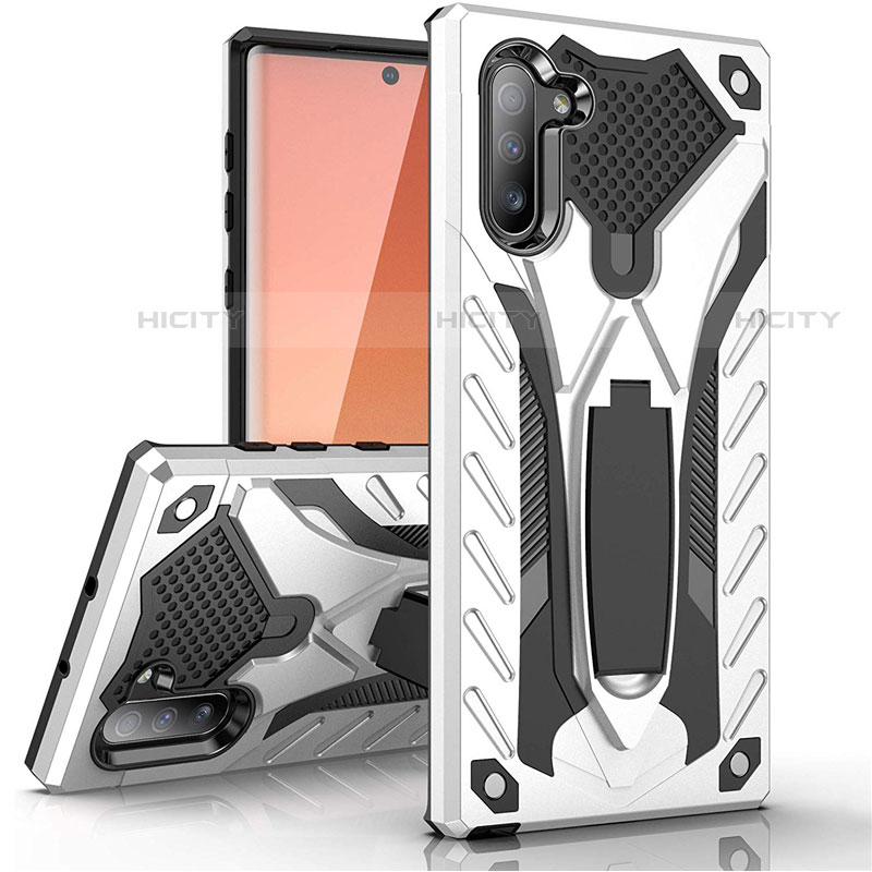 Coque Contour Silicone et Plastique Housse Etui Mat avec Support A01 pour Samsung Galaxy Note 10 5G Plus