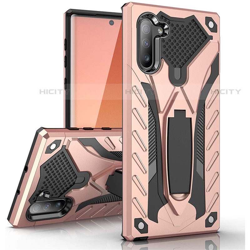 Coque Contour Silicone et Plastique Housse Etui Mat avec Support A01 pour Samsung Galaxy Note 10 Plus