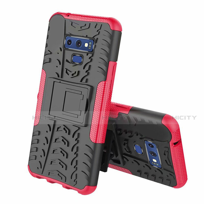 Coque Contour Silicone et Plastique Housse Etui Mat avec Support A01 pour Samsung Galaxy Note 9 Plus