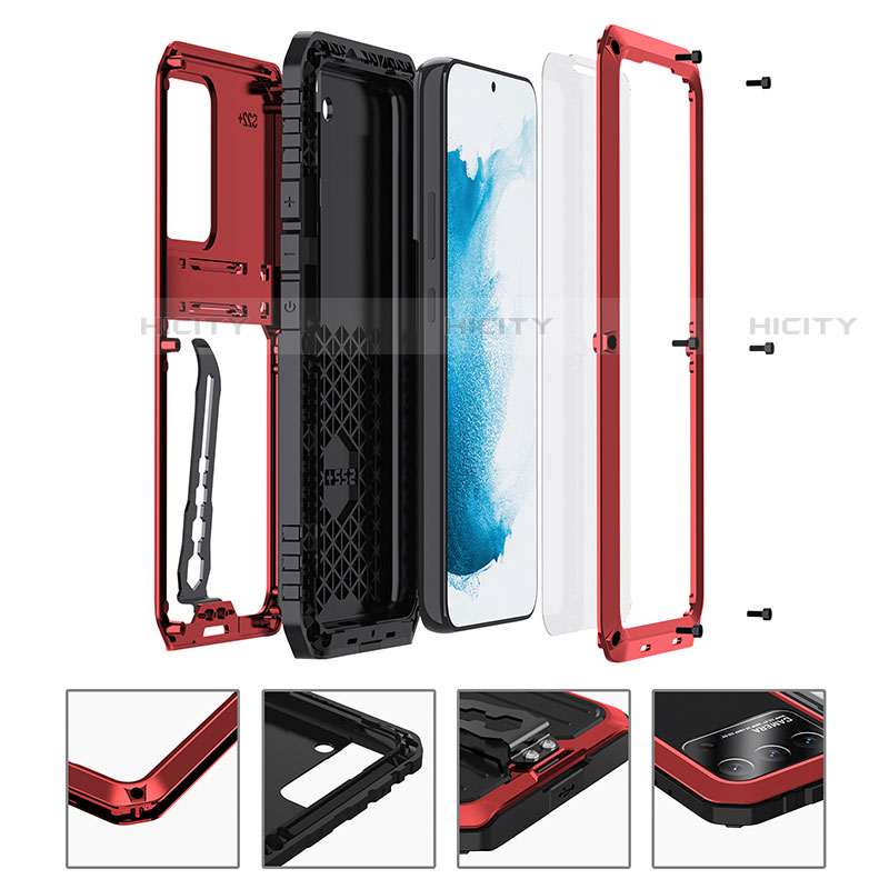 Coque Contour Silicone et Plastique Housse Etui Mat avec Support A01 pour Samsung Galaxy S21 Plus 5G Plus