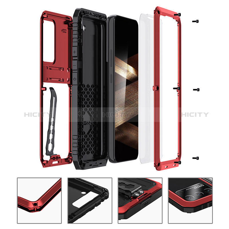 Coque Contour Silicone et Plastique Housse Etui Mat avec Support A01 pour Samsung Galaxy S24 5G Plus