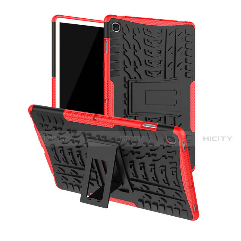 Coque Contour Silicone et Plastique Housse Etui Mat avec Support A01 pour Samsung Galaxy Tab S5e 4G 10.5 SM-T725 Rouge Plus