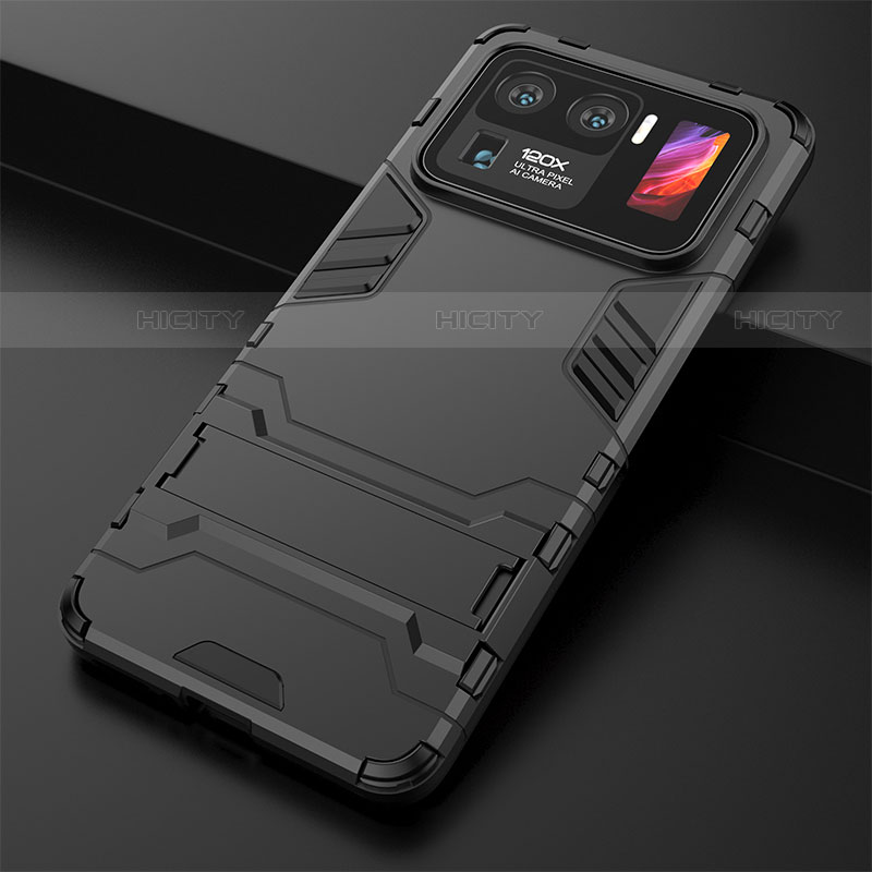 Coque Contour Silicone et Plastique Housse Etui Mat avec Support A01 pour Xiaomi Mi 11 Ultra 5G Plus