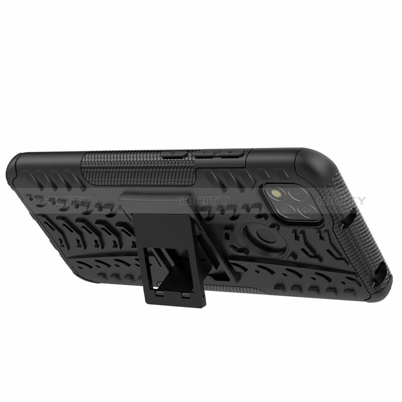 Coque Contour Silicone et Plastique Housse Etui Mat avec Support A01 pour Xiaomi POCO C3 Plus