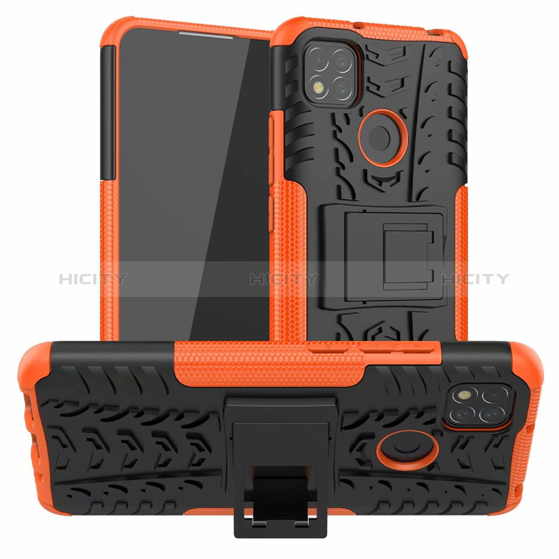 Coque Contour Silicone et Plastique Housse Etui Mat avec Support A01 pour Xiaomi POCO C3 Plus