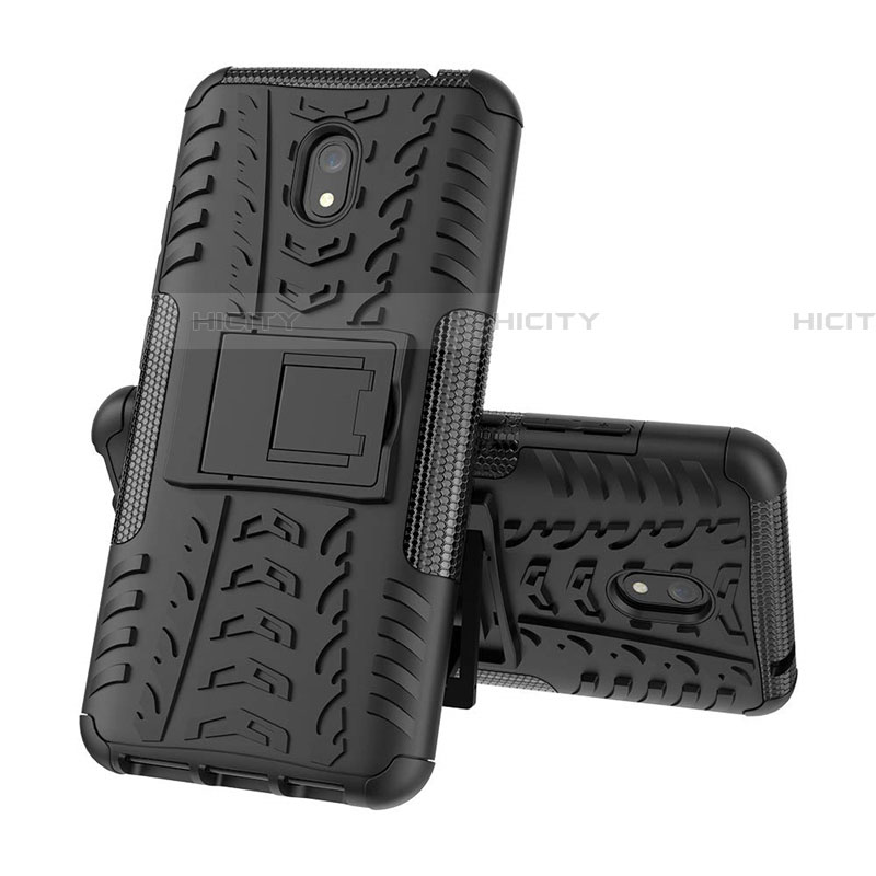 Coque Contour Silicone et Plastique Housse Etui Mat avec Support A01 pour Xiaomi Redmi 8A Plus