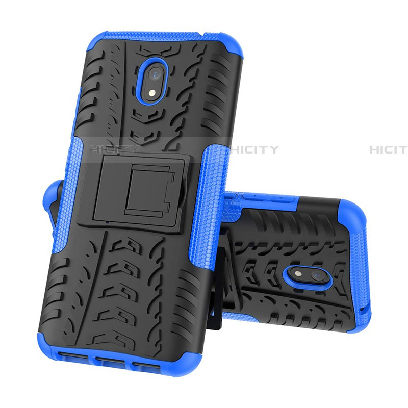 Coque Contour Silicone et Plastique Housse Etui Mat avec Support A01 pour Xiaomi Redmi 8A Plus