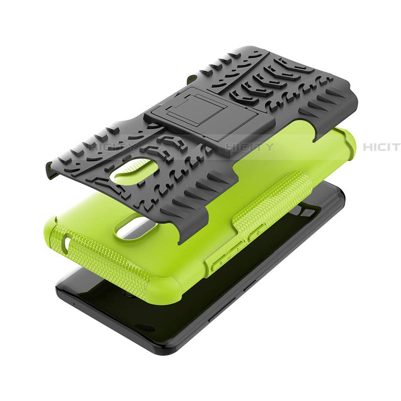 Coque Contour Silicone et Plastique Housse Etui Mat avec Support A01 pour Xiaomi Redmi 8A Plus