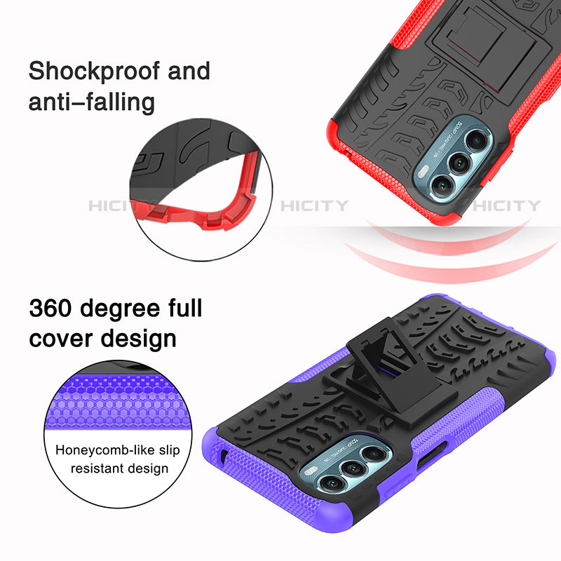 Coque Contour Silicone et Plastique Housse Etui Mat avec Support A02 pour Motorola Moto G Stylus (2022) 5G Plus