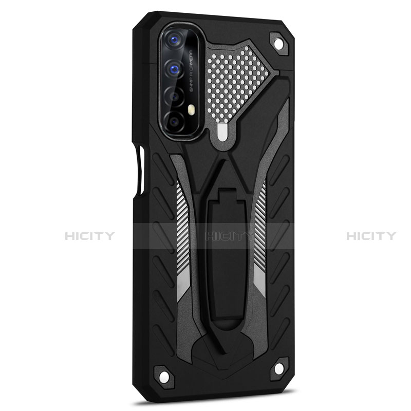 Coque Contour Silicone et Plastique Housse Etui Mat avec Support A02 pour Realme Narzo 20 Pro Noir Plus