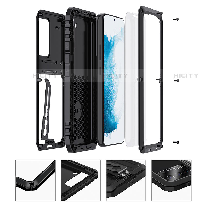 Coque Contour Silicone et Plastique Housse Etui Mat avec Support A02 pour Samsung Galaxy S21 Plus 5G Plus