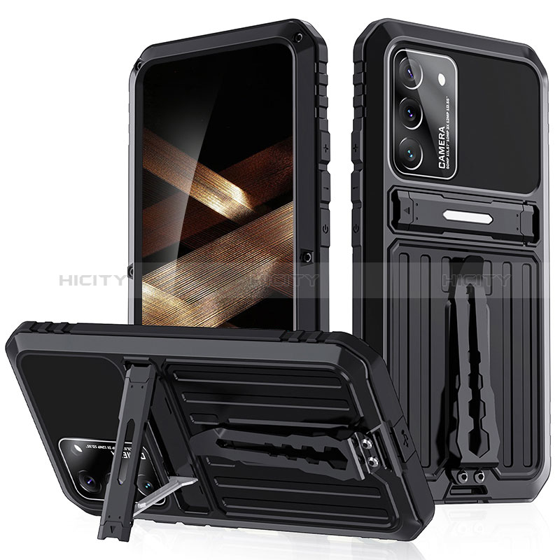 Coque Contour Silicone et Plastique Housse Etui Mat avec Support A02 pour Samsung Galaxy S24 5G Noir Plus