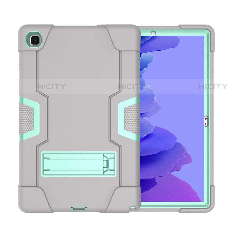 Coque Contour Silicone et Plastique Housse Etui Mat avec Support A02 pour Samsung Galaxy Tab A7 4G 10.4 SM-T505 Gris Plus