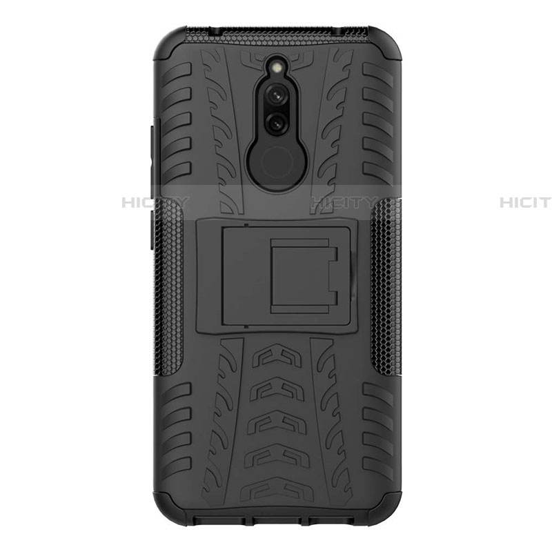 Coque Contour Silicone et Plastique Housse Etui Mat avec Support A02 pour Xiaomi Redmi 8 Plus