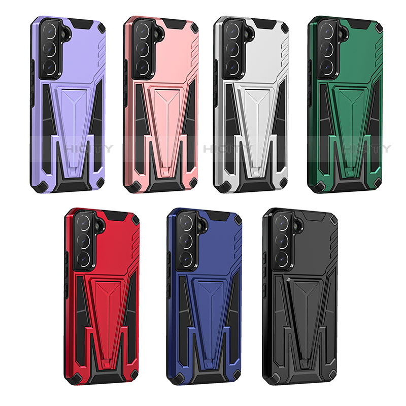 Coque Contour Silicone et Plastique Housse Etui Mat avec Support A03 pour Samsung Galaxy S21 5G Plus