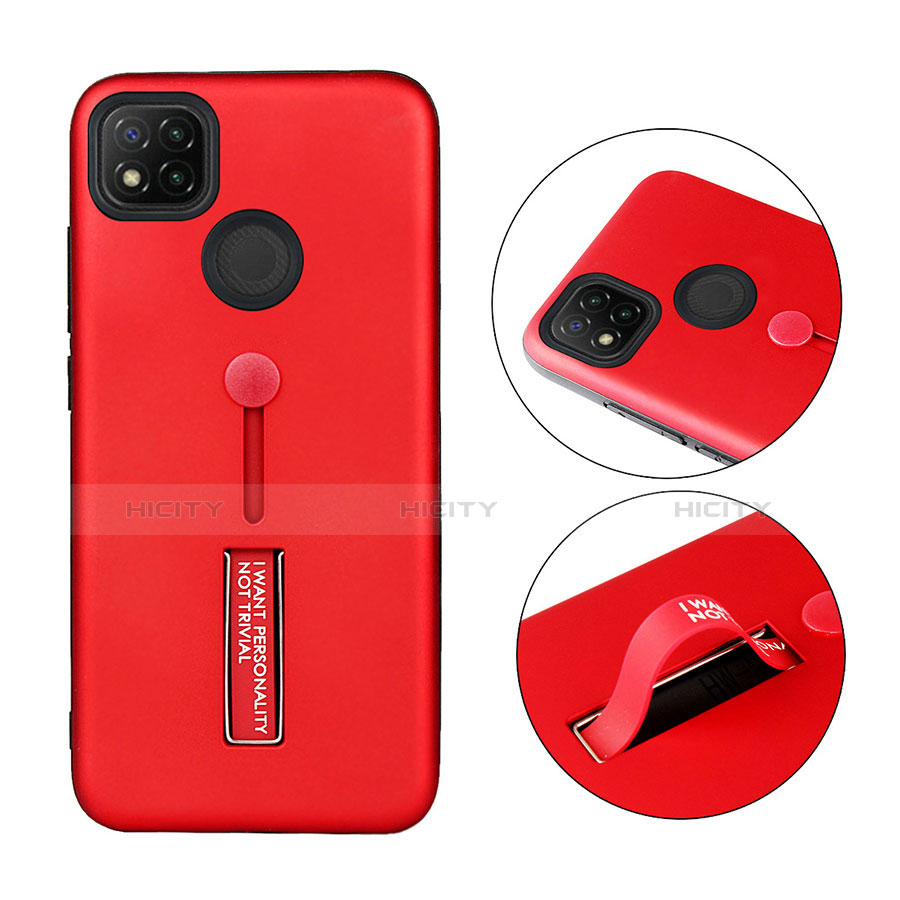 Coque Contour Silicone et Plastique Housse Etui Mat avec Support A03 pour Xiaomi Redmi 9 India Plus