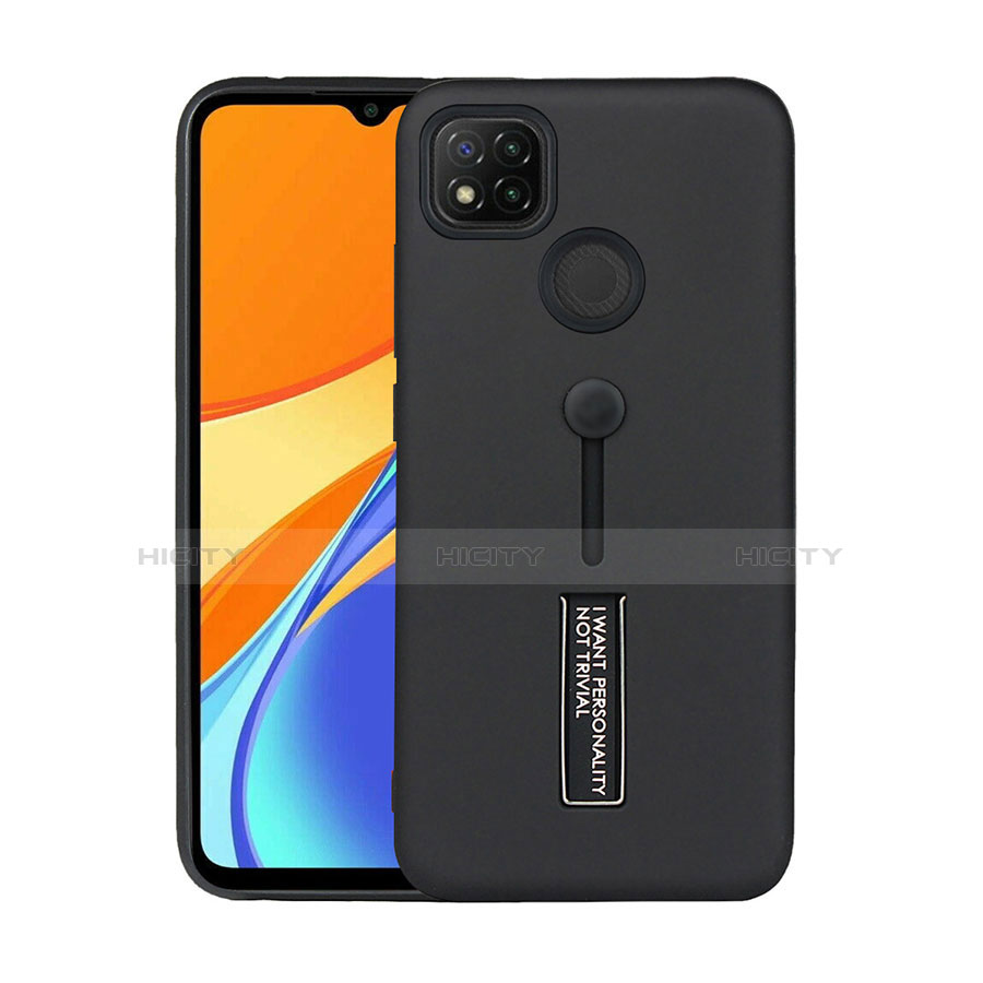 Coque Contour Silicone et Plastique Housse Etui Mat avec Support A03 pour Xiaomi Redmi 9 India Plus