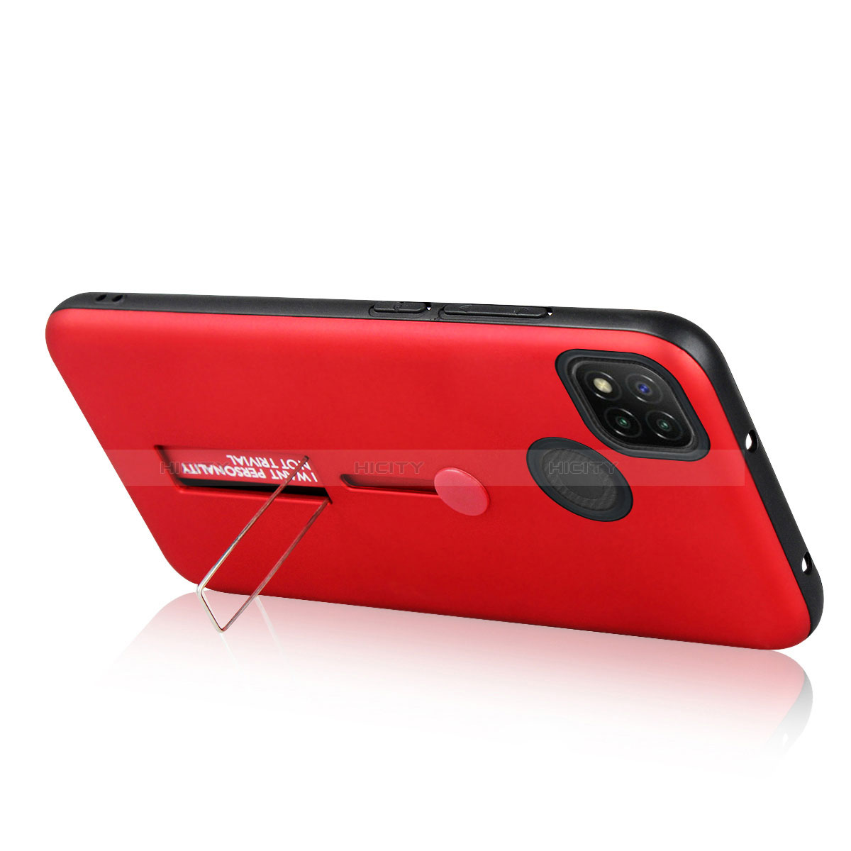 Coque Contour Silicone et Plastique Housse Etui Mat avec Support A03 pour Xiaomi Redmi 9C NFC Plus