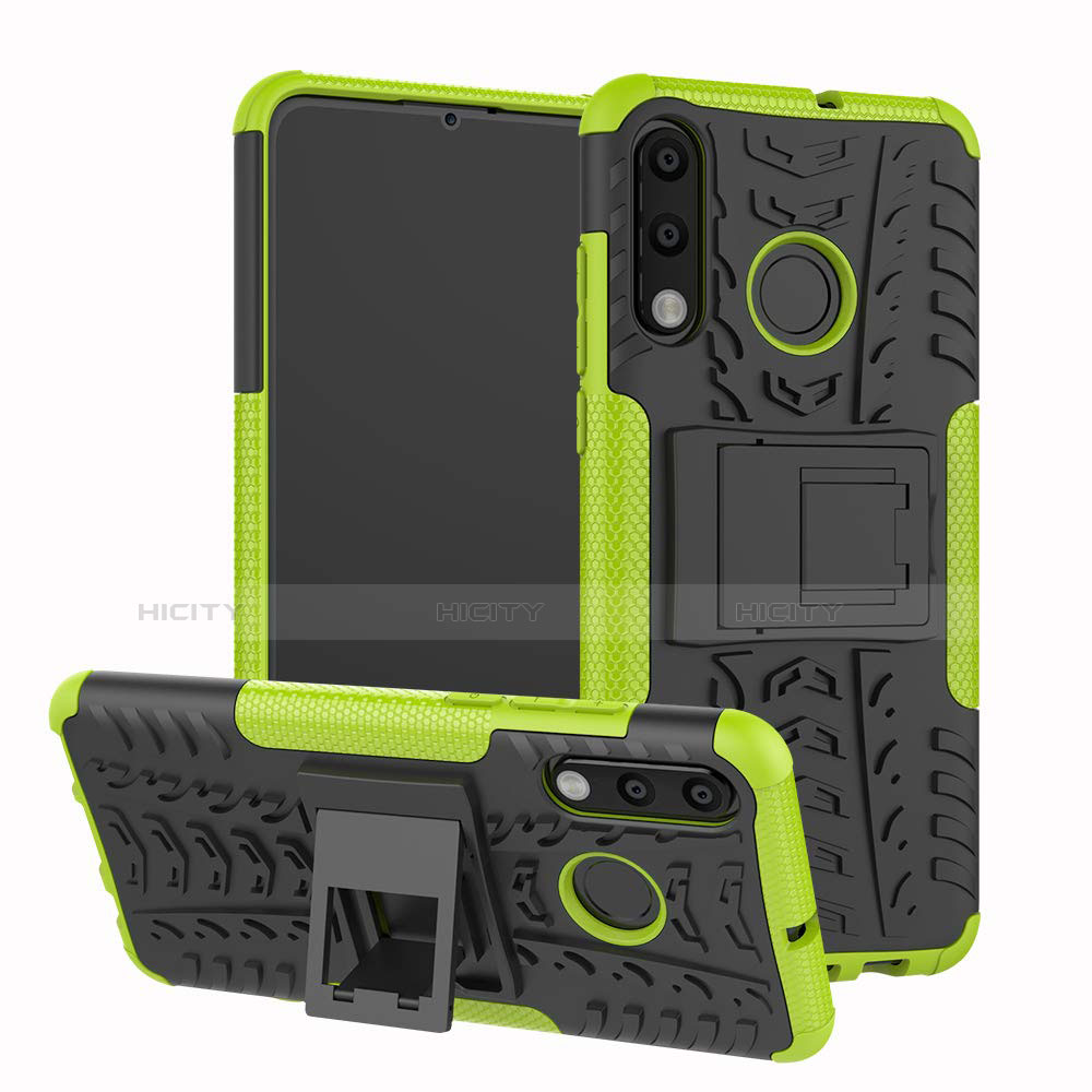 Coque Contour Silicone et Plastique Housse Etui Mat avec Support A04 pour Huawei Nova 4e Vert Plus