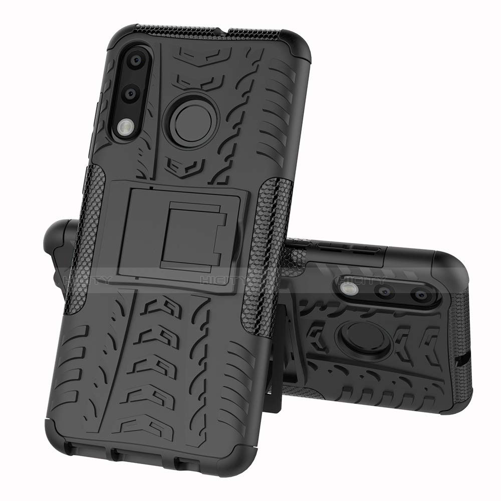 Coque Contour Silicone et Plastique Housse Etui Mat avec Support A04 pour Huawei P30 Lite XL Plus