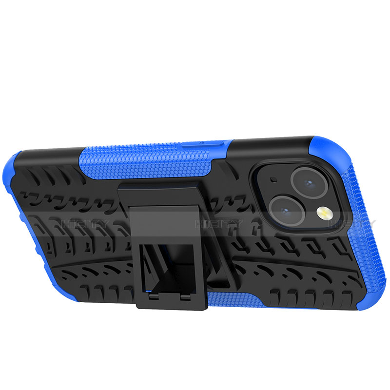 Coque Contour Silicone et Plastique Housse Etui Mat avec Support A07 pour Apple iPhone 13 Plus