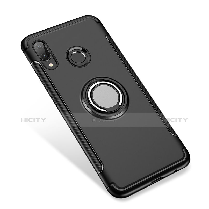 Coque Contour Silicone et Plastique Housse Etui Mat avec Support Bague Anneau pour Huawei Nova 3i Noir Plus