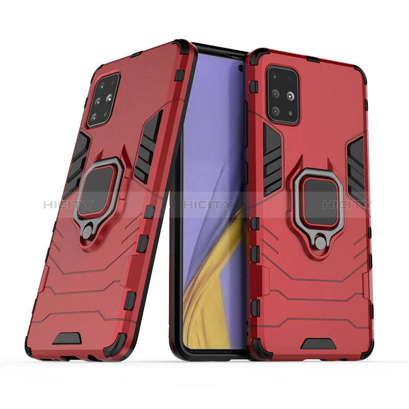 Coque Contour Silicone et Plastique Housse Etui Mat avec Support Bague Anneau pour Samsung Galaxy M40S Plus