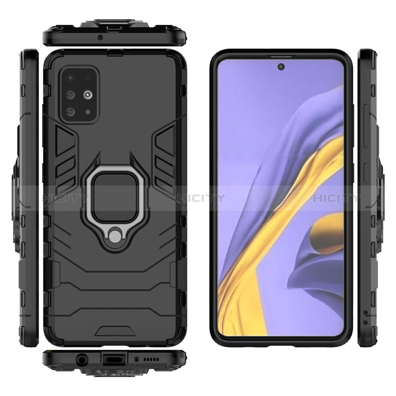 Coque Contour Silicone et Plastique Housse Etui Mat avec Support Bague Anneau pour Samsung Galaxy M40S Plus