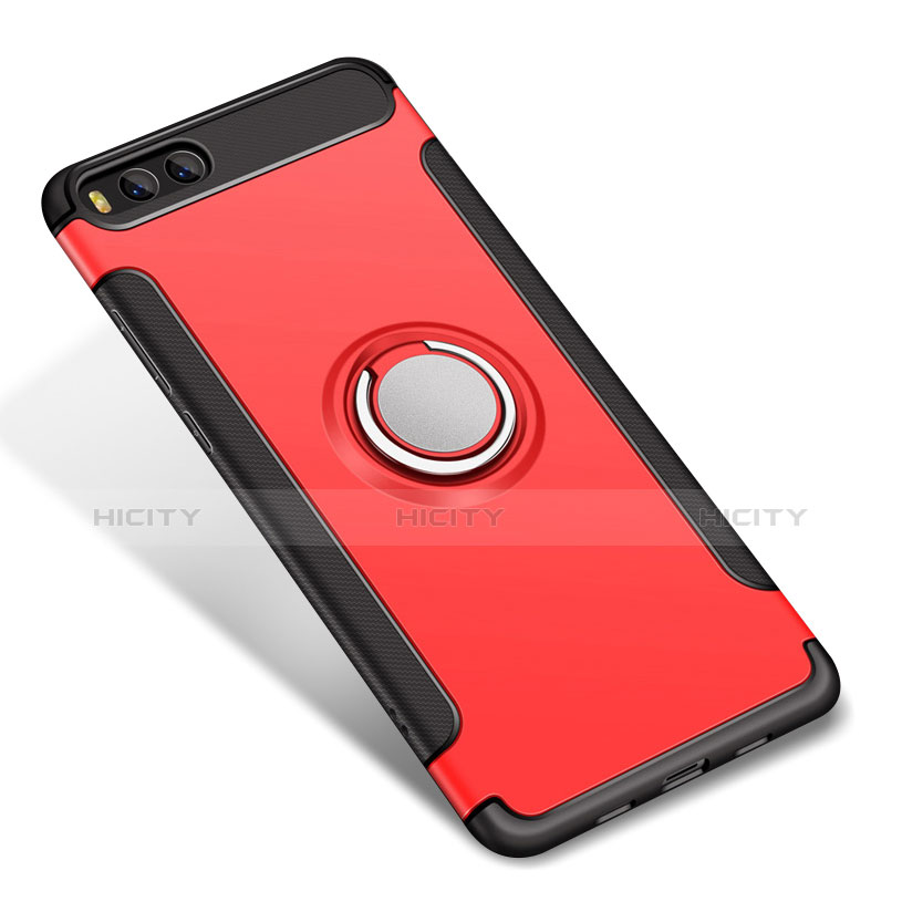 Coque Contour Silicone et Plastique Housse Etui Mat avec Support Bague Anneau pour Xiaomi Mi 6 Rouge Plus