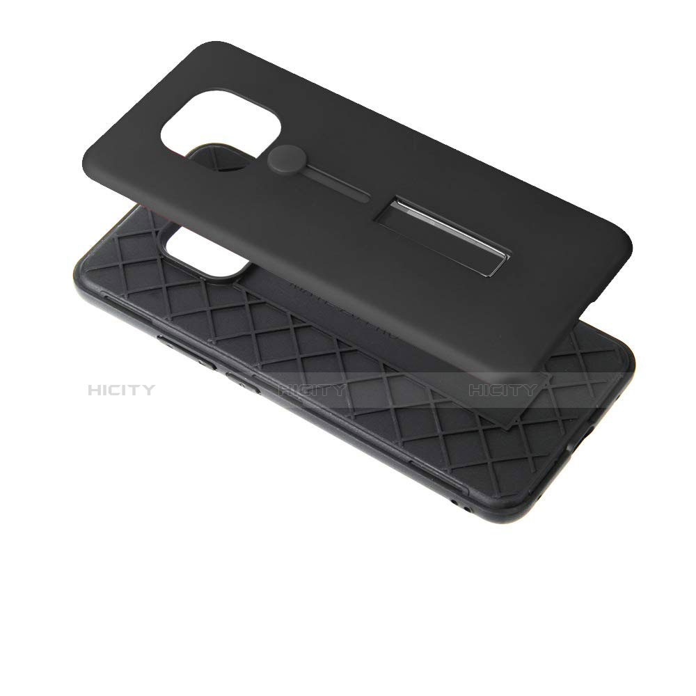 Coque Contour Silicone et Plastique Housse Etui Mat avec Support Bague Anneau S04 pour Huawei Nova 4e Plus