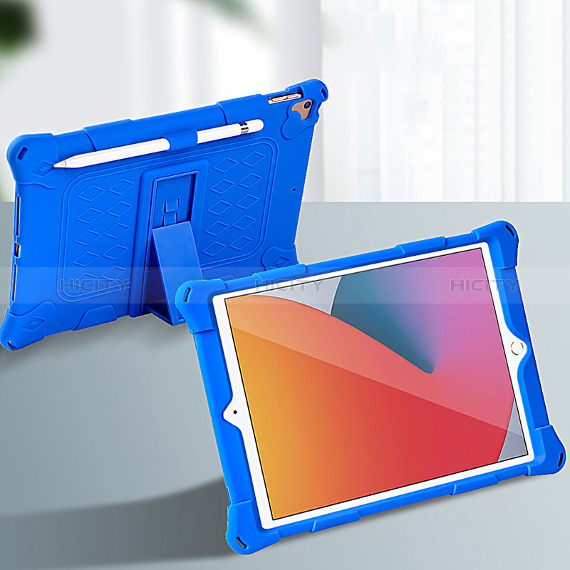 Coque Contour Silicone et Plastique Housse Etui Mat avec Support H01 pour Apple iPad 10.2 (2019) Plus