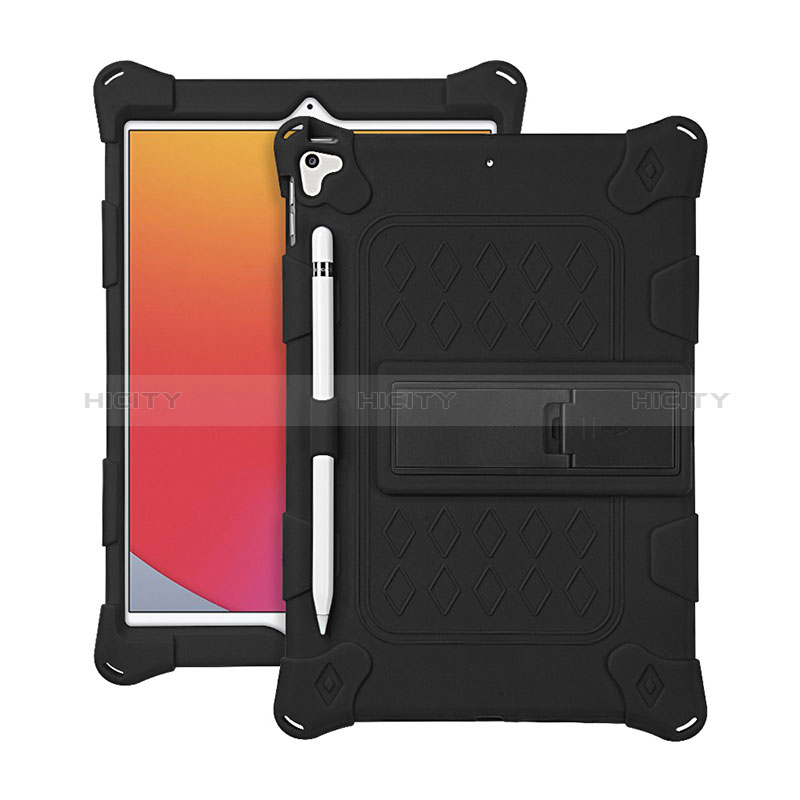 Coque Contour Silicone et Plastique Housse Etui Mat avec Support H01 pour Apple iPad 10.2 (2019) Plus