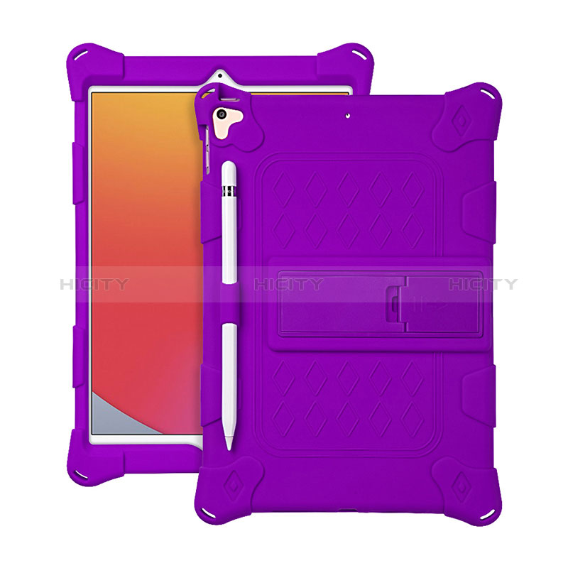 Coque Contour Silicone et Plastique Housse Etui Mat avec Support H01 pour Apple iPad 10.2 (2019) Plus