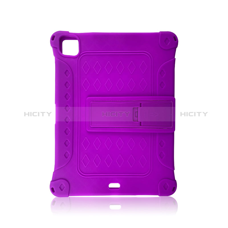 Coque Contour Silicone et Plastique Housse Etui Mat avec Support H01 pour Apple iPad Pro 11 (2020) Plus