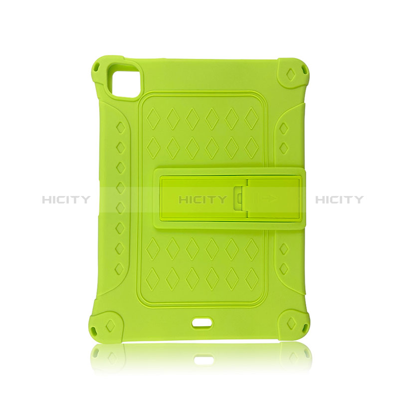 Coque Contour Silicone et Plastique Housse Etui Mat avec Support H01 pour Apple iPad Pro 11 (2020) Vert Plus