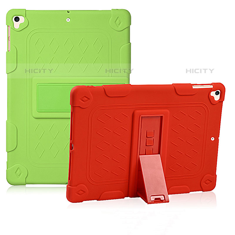 Coque Contour Silicone et Plastique Housse Etui Mat avec Support H01 pour Apple iPad Pro 9.7 Plus