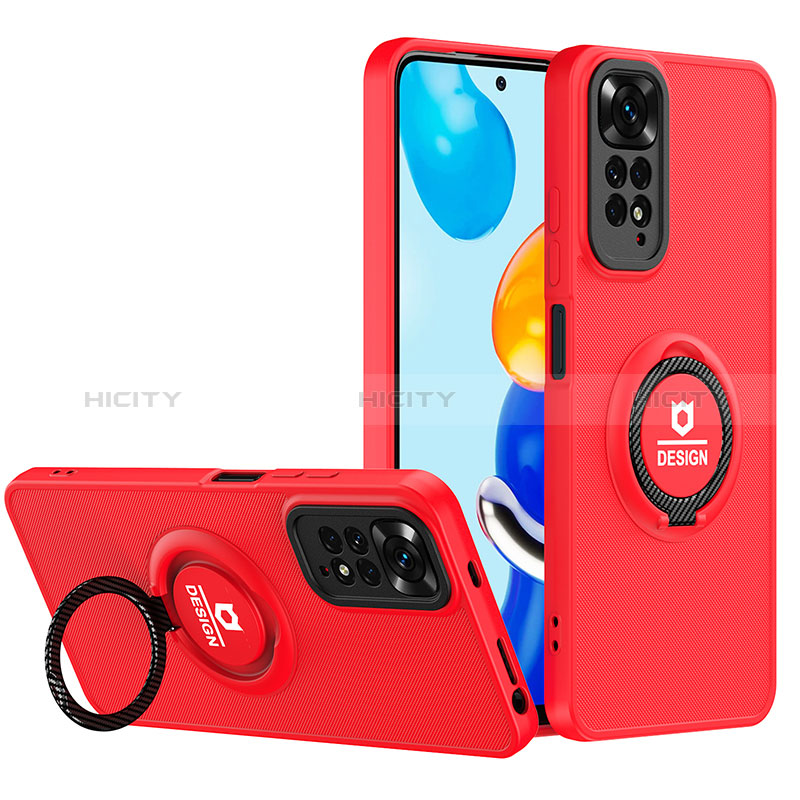 Coque Contour Silicone et Plastique Housse Etui Mat avec Support H02P pour Xiaomi Redmi Note 11 4G (2022) Plus