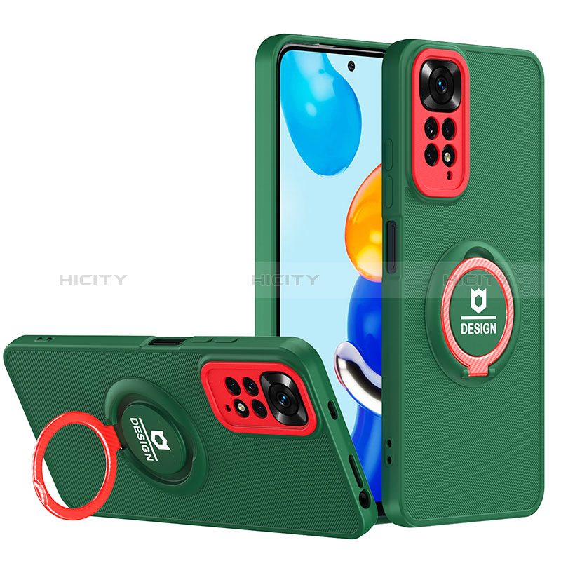 Coque Contour Silicone et Plastique Housse Etui Mat avec Support H02P pour Xiaomi Redmi Note 11 4G (2022) Plus