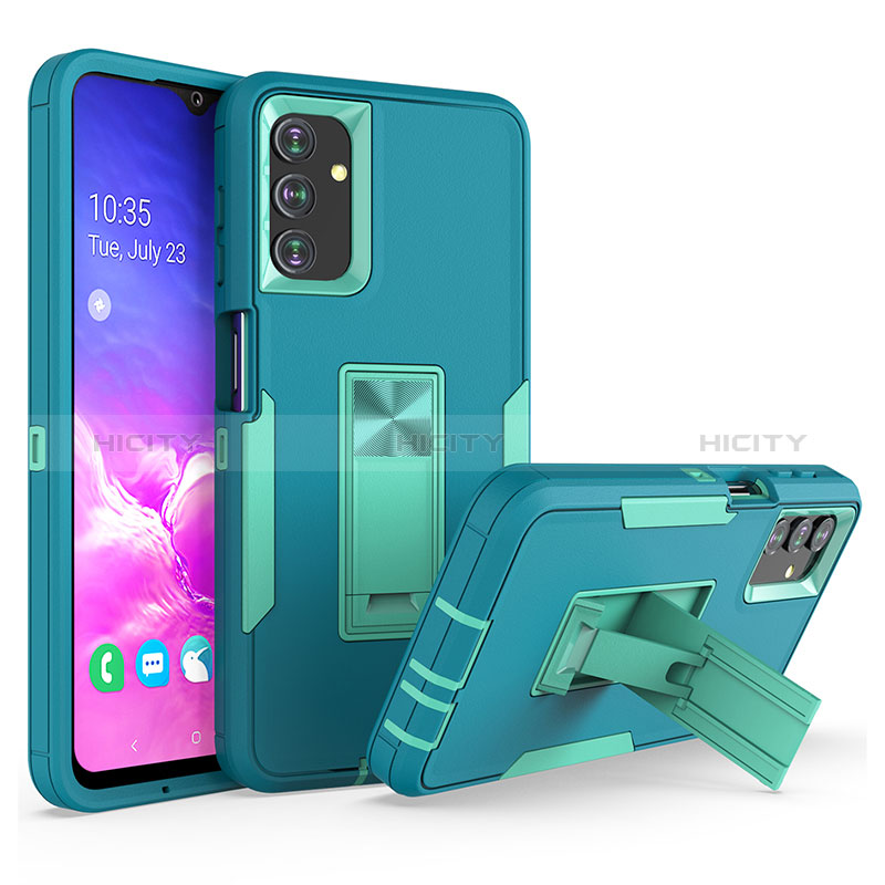 Coque Contour Silicone et Plastique Housse Etui Mat avec Support J01S pour Samsung Galaxy A04s Vert Plus