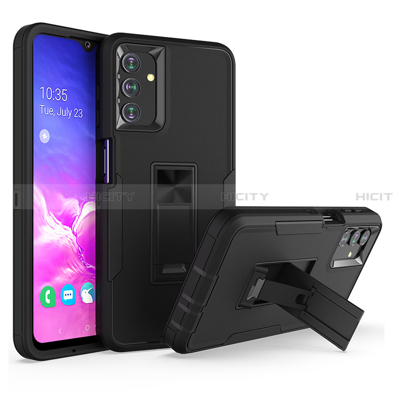 Coque Contour Silicone et Plastique Housse Etui Mat avec Support J01S pour Samsung Galaxy A13 5G Noir Plus